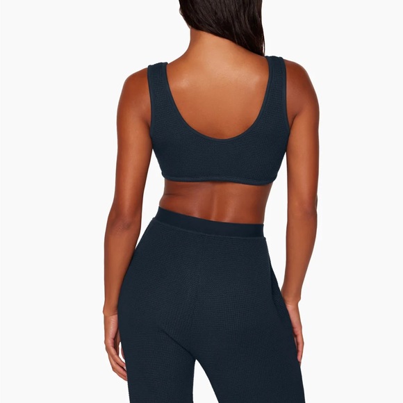 SET ACTIVE 3 piece Waffle Lounge Button Down, Dip Bra & Lounge Pants in OXFORD - Picture 6 of 12